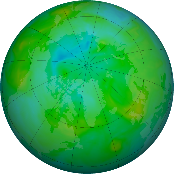 Arctic ozone map for 29 July 2007